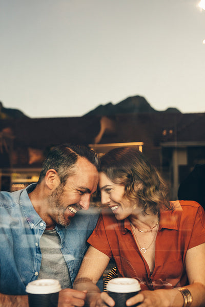 Couple in love on a date