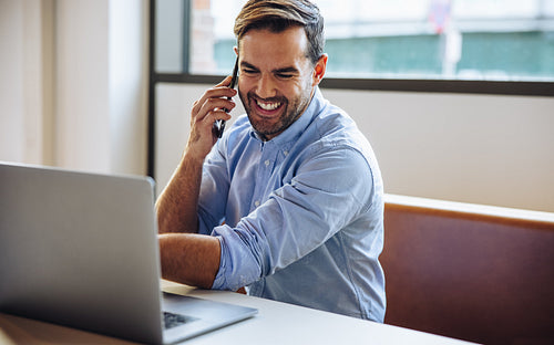 Business professional having a conversation on phone