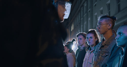 Activists protesting silently against police force