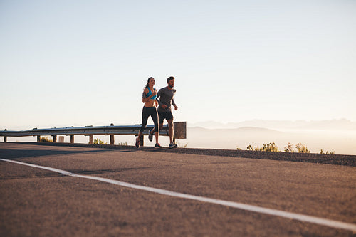 Couple on morning run