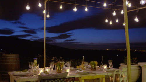 Beautiful table setting for dinner party