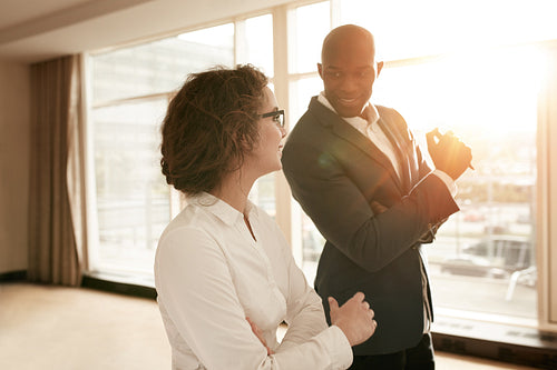 Business people discussing during a presentation 