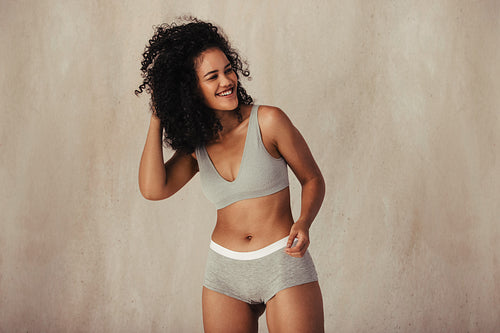 Woman enjoying being in her natural body