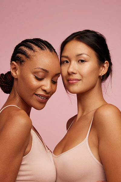 Mixed race females with beautiful skin