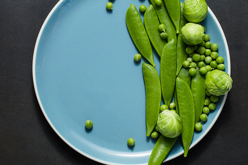 Green vegetables in plate