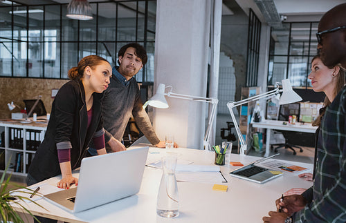Group of executives meeting around a table