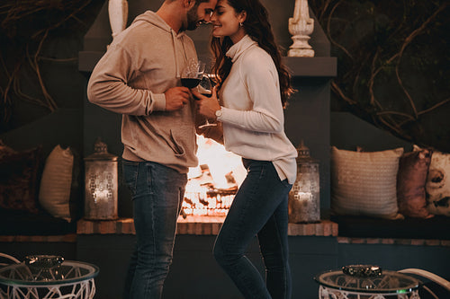 Affectionate young couple on a honeymoon