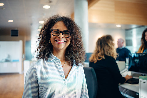 Female administrator working in municipal office