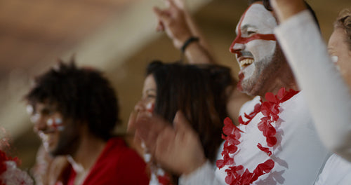 English soccer fans celebrating a victory