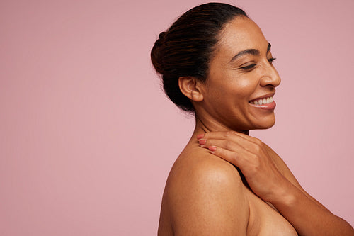 Attractive woman with clean and clear skin