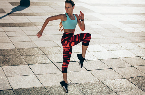 Woman doing cardio interval training