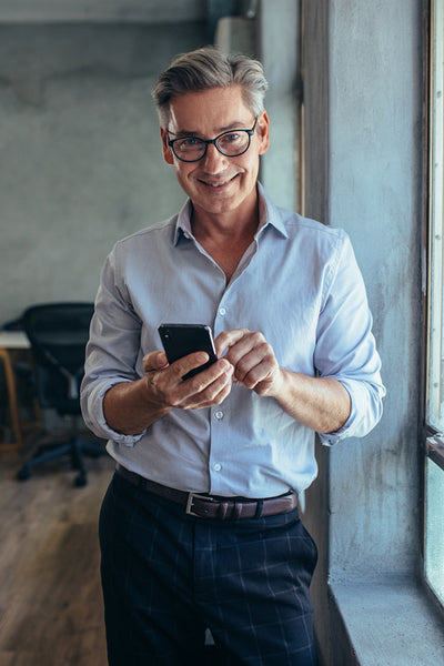 Entrepreneur at his office