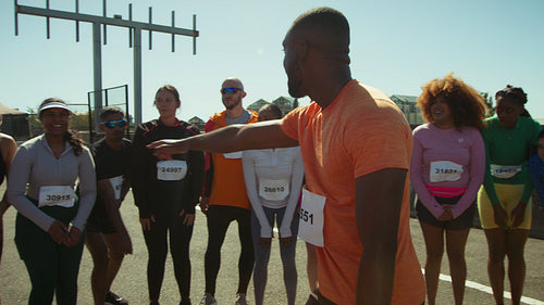 Runners get ready for a marathon
