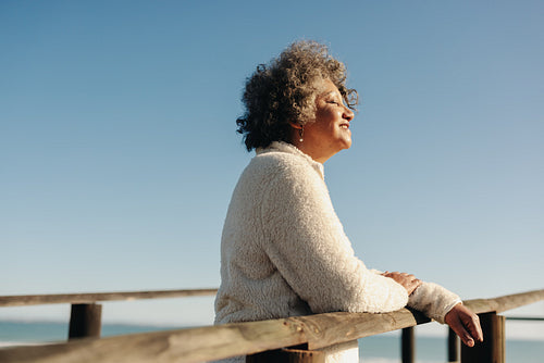 Enjoying the sun at the beach