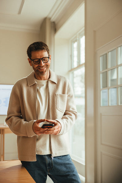 Man stays connected in a digital workplace