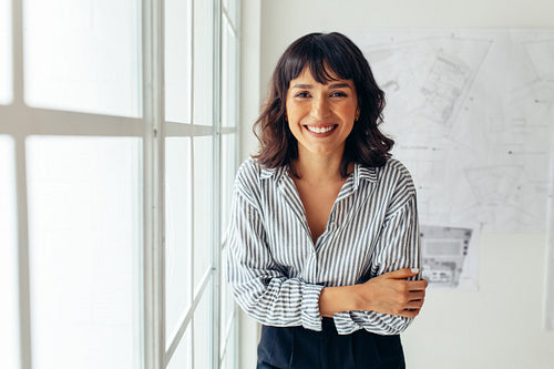 Smiling businesswoman in office