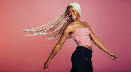 Portrait of happy african american woman