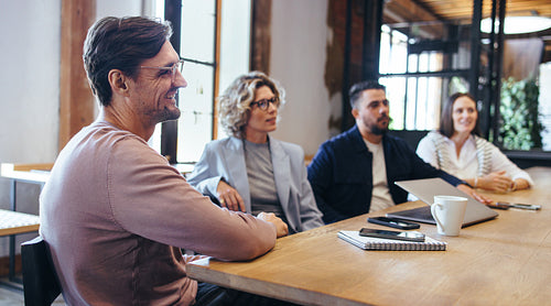 Professional business people having a meeting in a boardroom