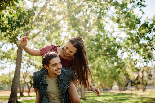 Affectionate couple enjoying outdoors