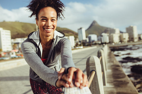 Woman runner exercising outdoors