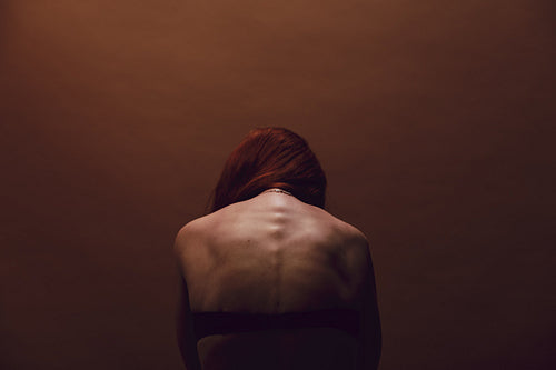 Woman concerned about appearance deterioration