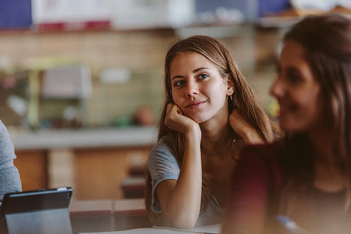 Female student in university classroom