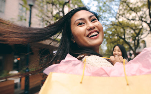 Close up portrait of a smiling asian woman