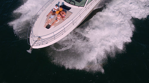Friends enjoying a day on private yacht