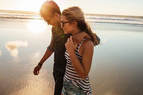 Loving young couple on beach