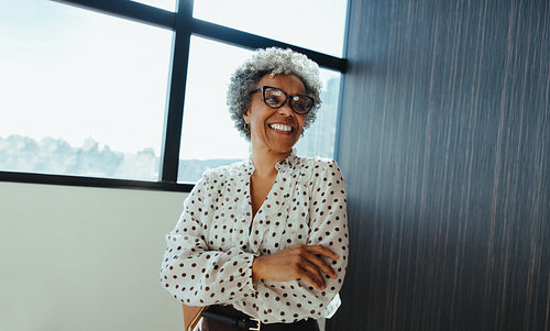 Mature african businesswoman portrait in corporate office