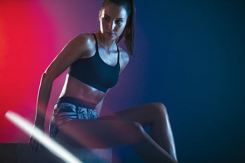 She is getting ready for exercise