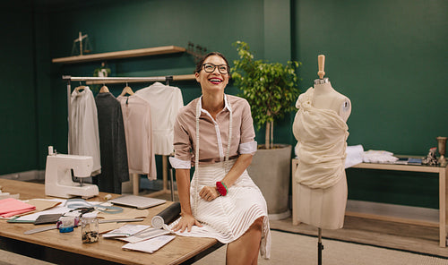 Female designer at her workplace