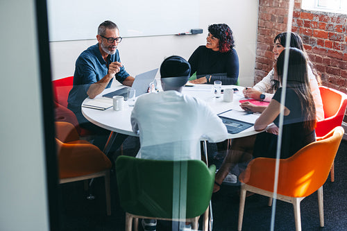 Group of creative businesspeople having a meeting in an office