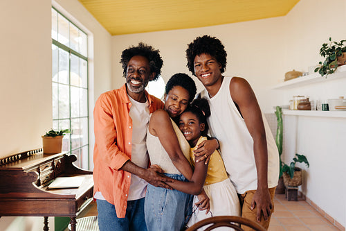 Happiness and love: A joyful family moment at home