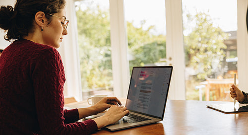 Writer working from home