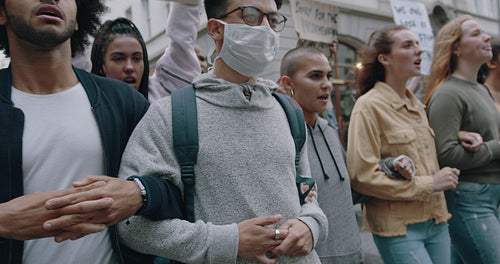 Group of youngsters protest about climate change