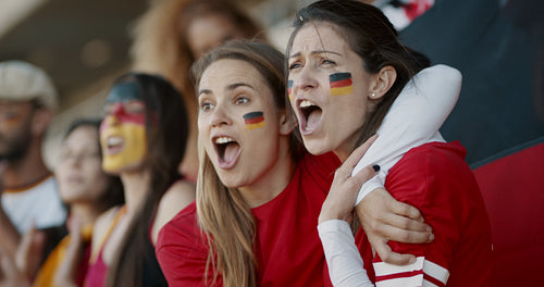 Excited German fans in stadium