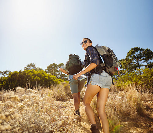 Young couple on hiking trip