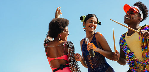Dance party at the beach during carnaval