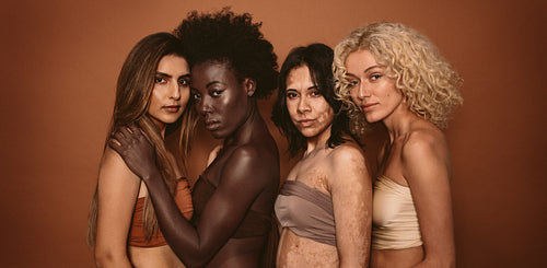 Group of diverse women standing together