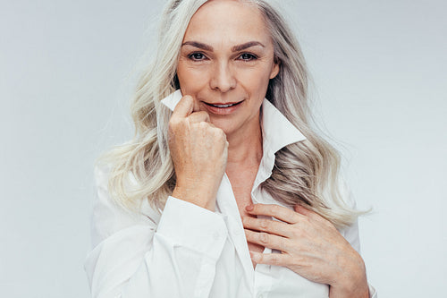 Mature woman looking attractive