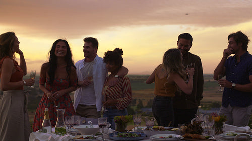 Millennials partying together