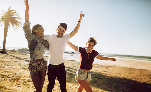 Friends enjoying a day on vacation