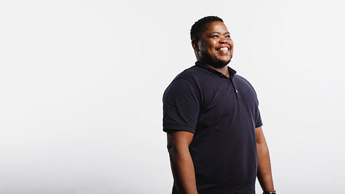 Portrait of cheerful african man