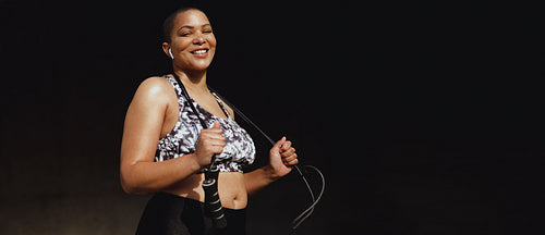 Healthy female in sports clothing