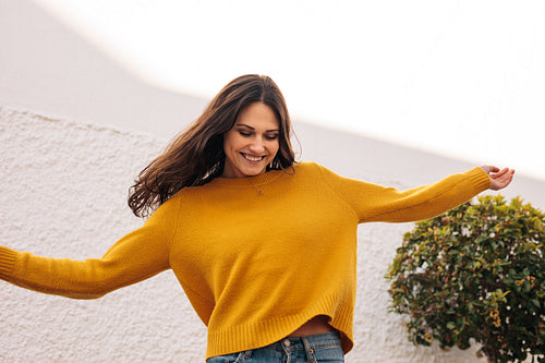 Beautiful woman enjoying outdoors