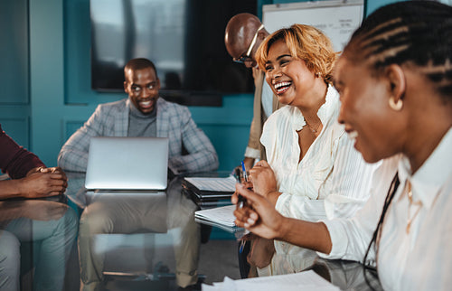 Successful teamwork in a professional office environment