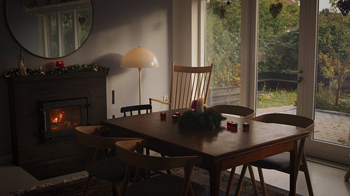 Christmas interior shot of family home