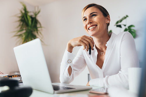 Business woman at her desk