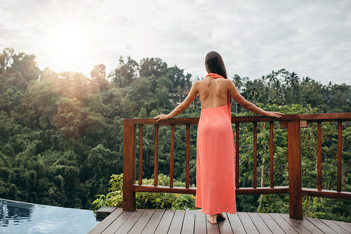 Woman looking at beautiful view